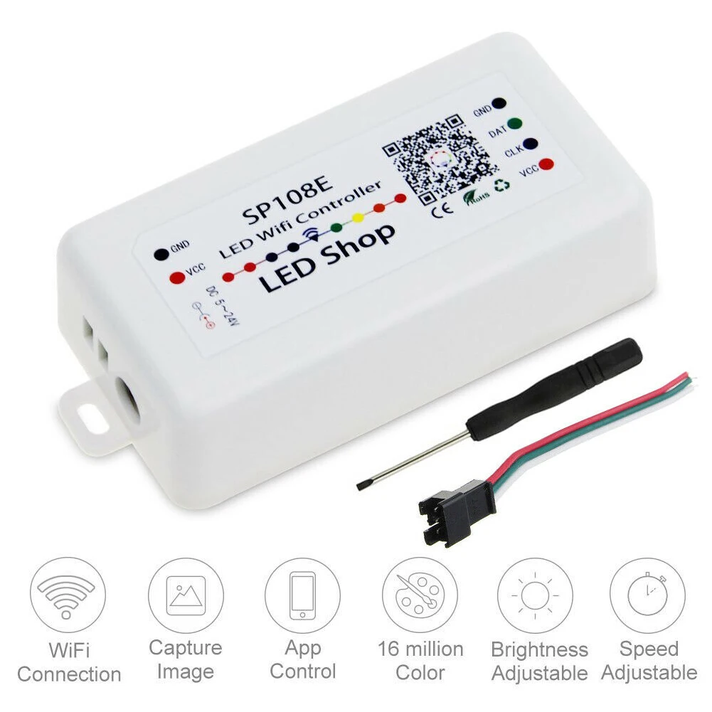 SP108E смартфон регулируемый волшебный DIY 2048 пикселей DC5-24V светодиодный контроллер