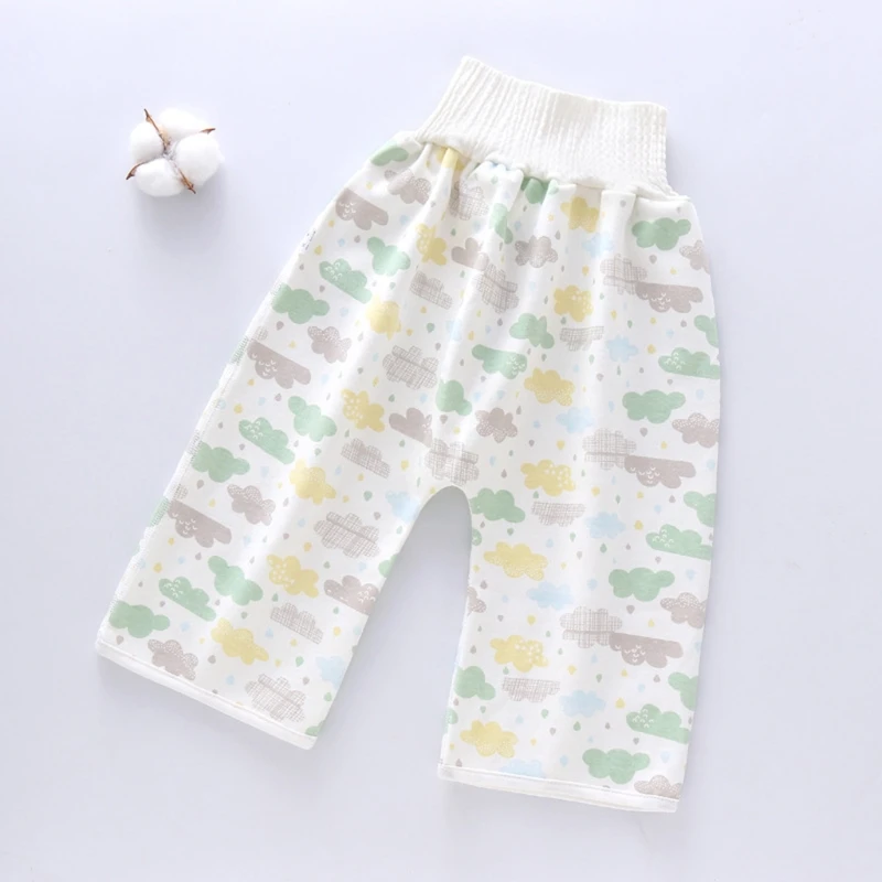 Falda de pa&ntilde;al de algod&oacute;n para beb&eacute;, pantalones cortos antihumedad, impermeables, 2 en 1-2