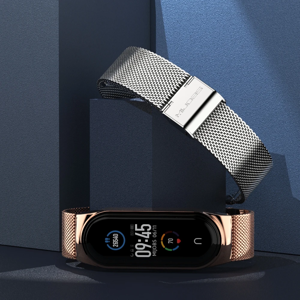 Strap for Mi Band 5 6 Metal Milanese Bracelet On 4 Wristband Amazfit 3 For Xiaomi Miband | Электроника