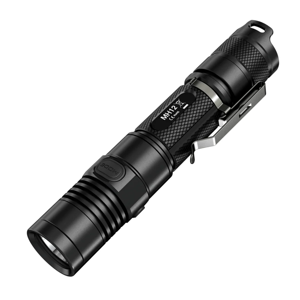 NITECORE MH12 USB Перезаряжаемый фонарик CREE XM-L2 U2 светодиодный Макс 1000 люмен расстояние луча 232 м открытый свет тактический фонарь