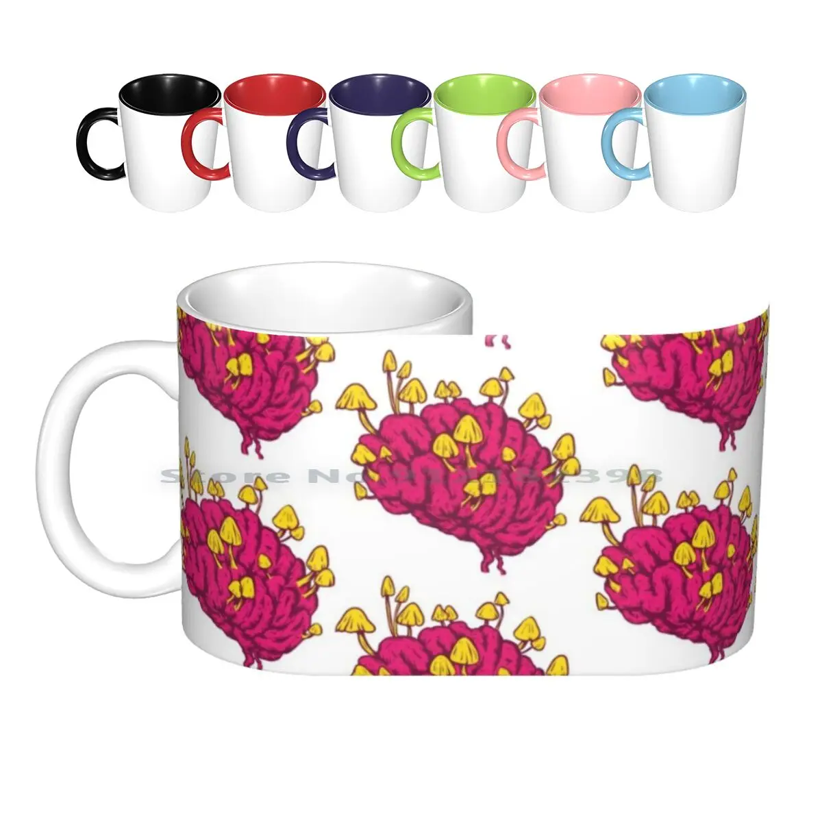 

Форма для мозга, розовые керамические кружки, кофейные чашки, Кружка для молока и чая, форма для грибов, розовая линия, искусство, глупые неис...