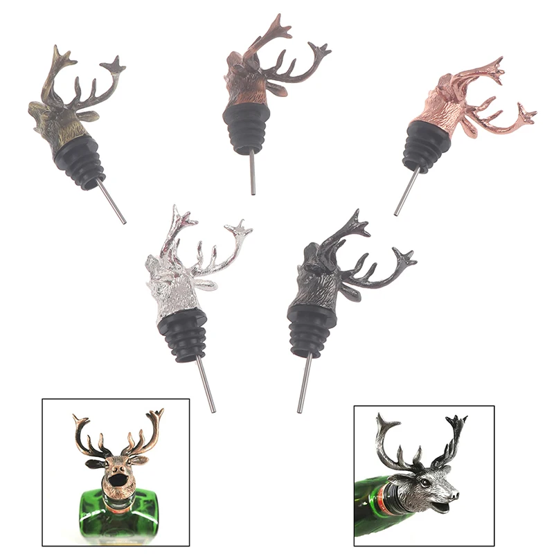 Сплав цинка Олень голова оленя вино Pourer уникальные бутылки вина пробки аэраторы