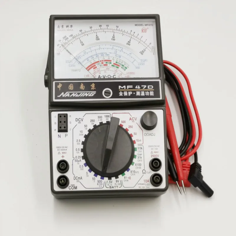 AC DC Вольтметр Амперметр Омметр аналоговый мультиметр черный белый MF47D