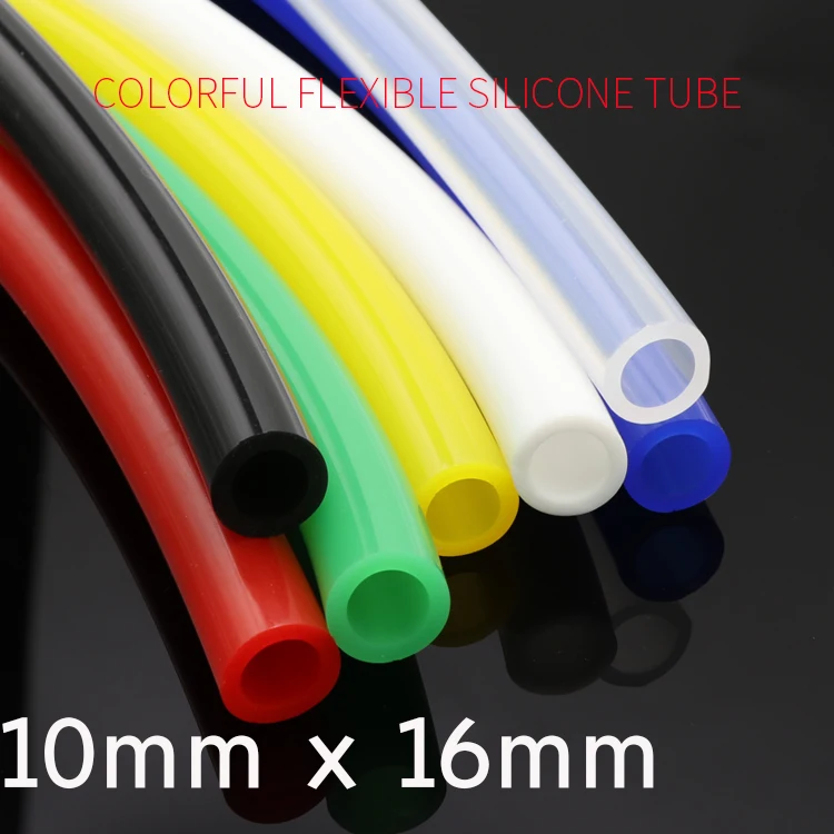 

Colorful Flexible Silicone Tube ID 10mm x 16mm OD Food Grade Non-toxic Drink Water Rubber Hose Milk Beer Soft Pipe Connector