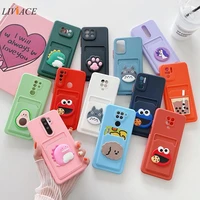 3d cute soft cartoon card holder silicone phone case for xiaomi poco x3 nfc x3 pro poco m3 pro f3 x2 m2 x3 gt pocket back cover