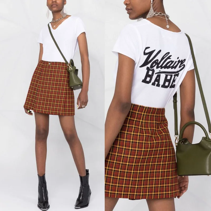 

2021 Новое летнее женское платье с v-образным воротом, бренд класса люкс Кнопка обрезки принт с изображением классических букв Горячая ромбов...