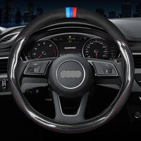 carbon fiber leather steering wheel cover for audi a1 a3 a4 a5 a6 a7 a8 q2 q3 q5 q7 q8 r8 s4 s3 s5 s6 s8 protection accessories