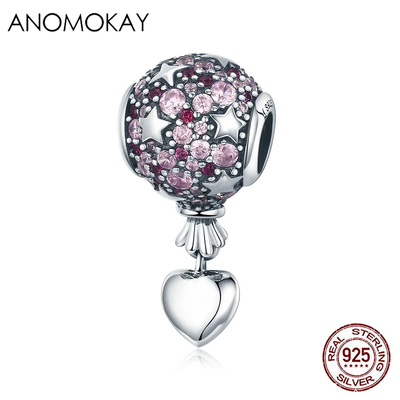 Подвеска в виде воздушного шара из серебра 925 пробы с романтическим