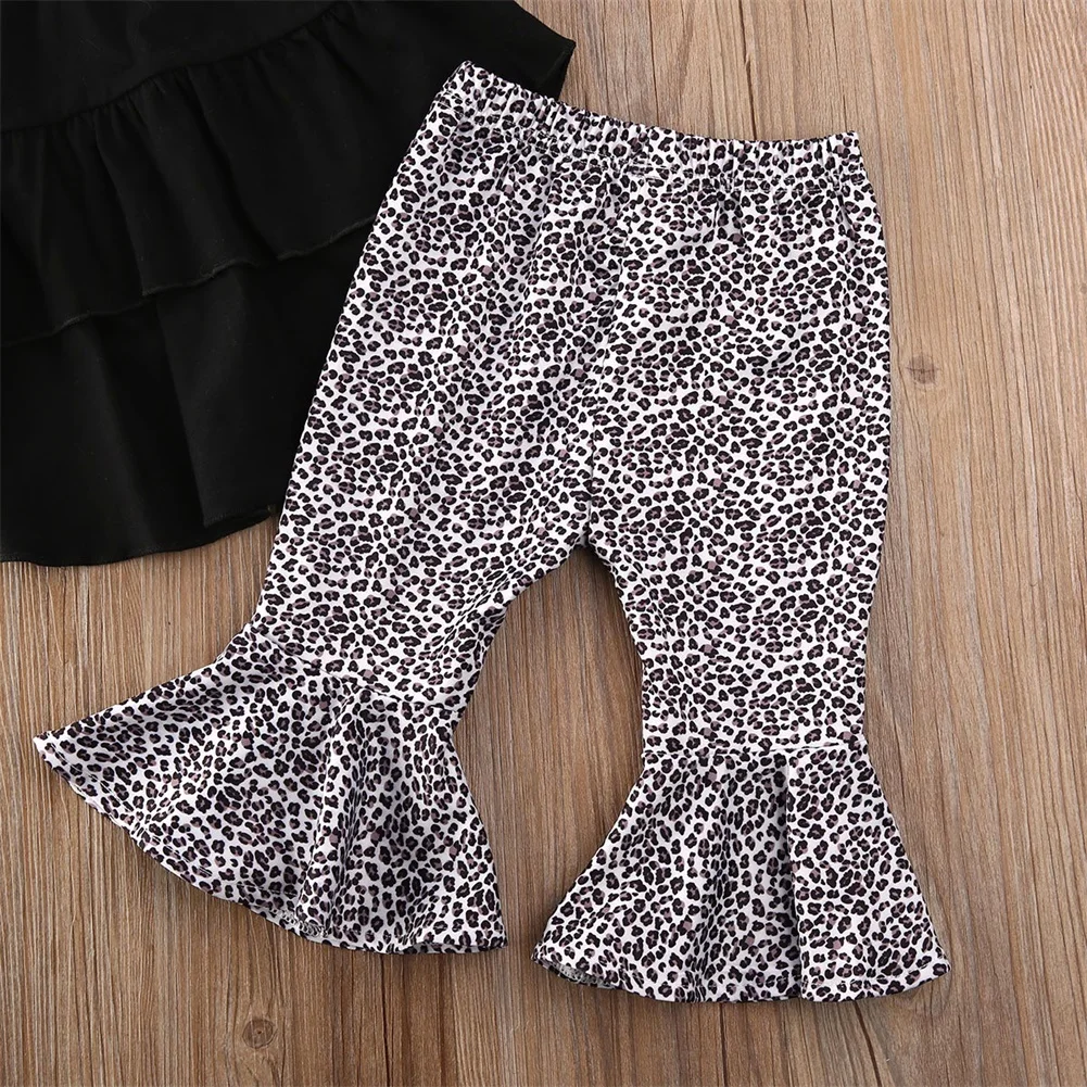 Комплект детской одежды для маленьких девочек черное платье с длинным рукавом и