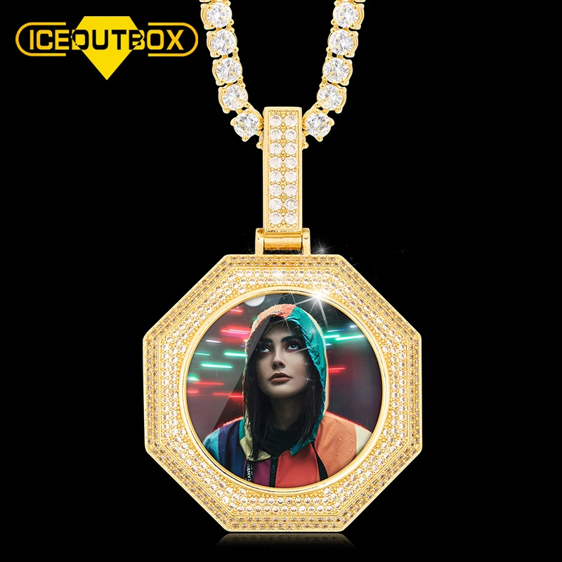 ICEOUTBOX Новый Octagon индивидуальный заказ картина медальоны ожерелье кулон