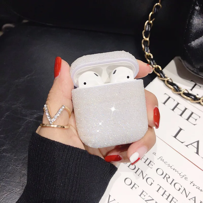 Жесткий чехол с блестящими блестками для Apple Airpods беспроводные bluetooth-наушники