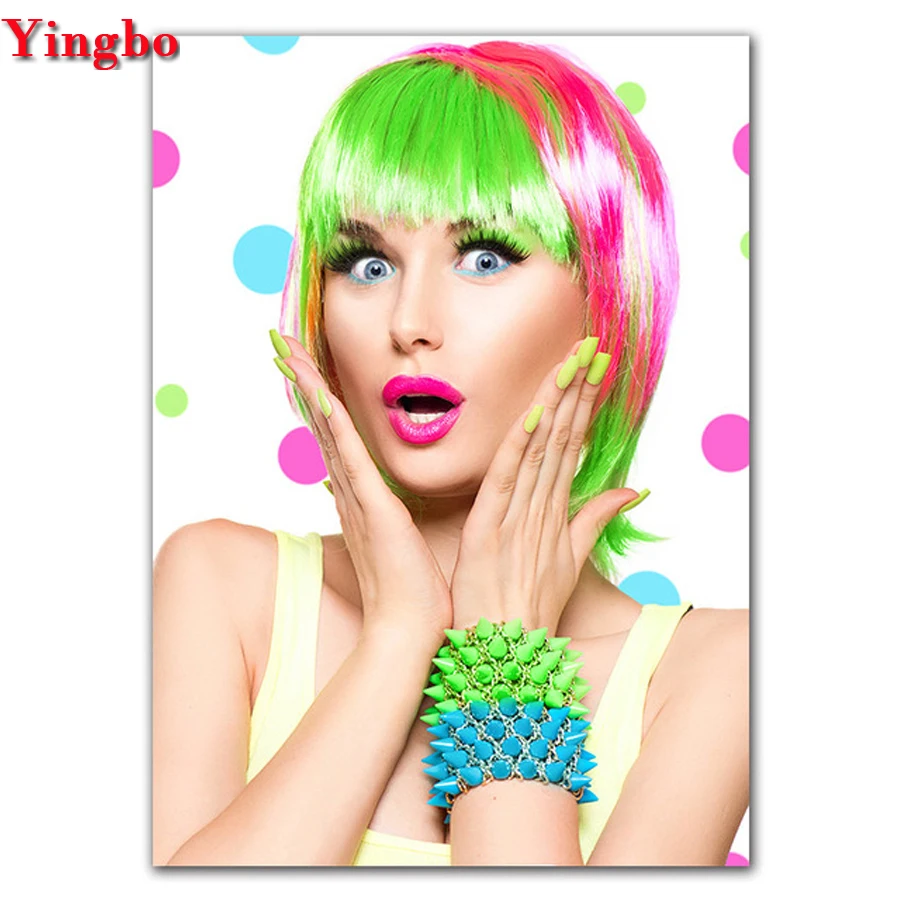 Diy алмазная живопись Красочный Макияж для волос Красивая каллиграфия плакат