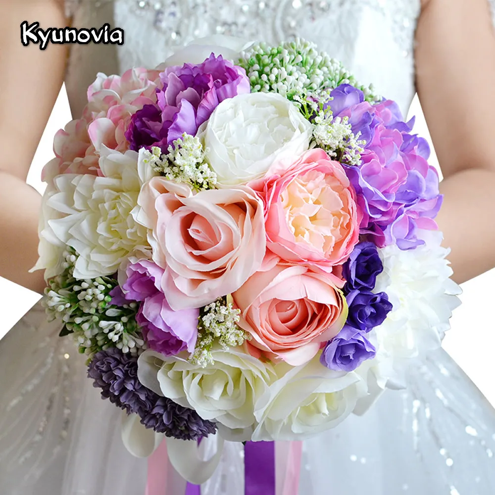 

Romantic Wedding Bouquet mixed colors Brooch bouquet wedding accessories artifical Wedding flowers Bridal Bouquets FE11