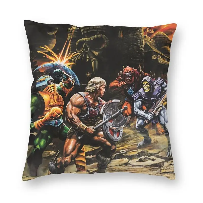 

He-Man And The Power Sword Cushion Cover 45x45cm Decoration Print Masters of the Universe Throw Pillow for Sofa Double Side