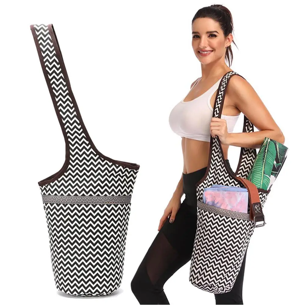 

Yoga Mat Bag Casual Fashion Canvas Yoga Bag Backpack With Large Size Zipper Pocket Fit Most Size Mat Yoga Mat Tote Sling Carrier