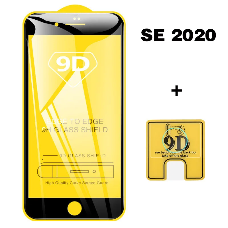 2 в 1 9D закаленное стекло для IPhone SE 2020 Защитная пленка объектива камеры (2020)