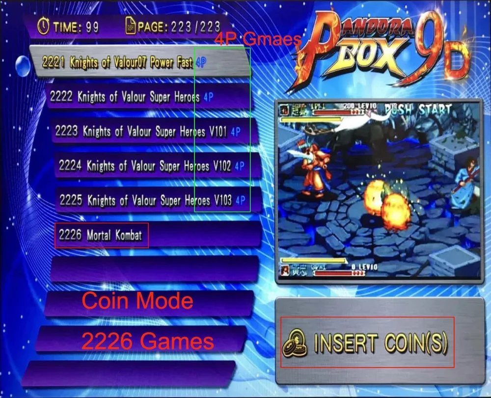 Pandora Box 9D аркадная версия игровая доска встроенная в 2500 игр (10 X 3D) для аркадной