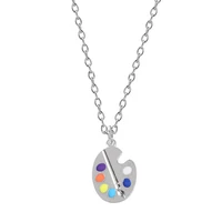 2020 creative women necklace color oil painting palette shape pendant alloy paint frame jewelry accessories gift hot sale