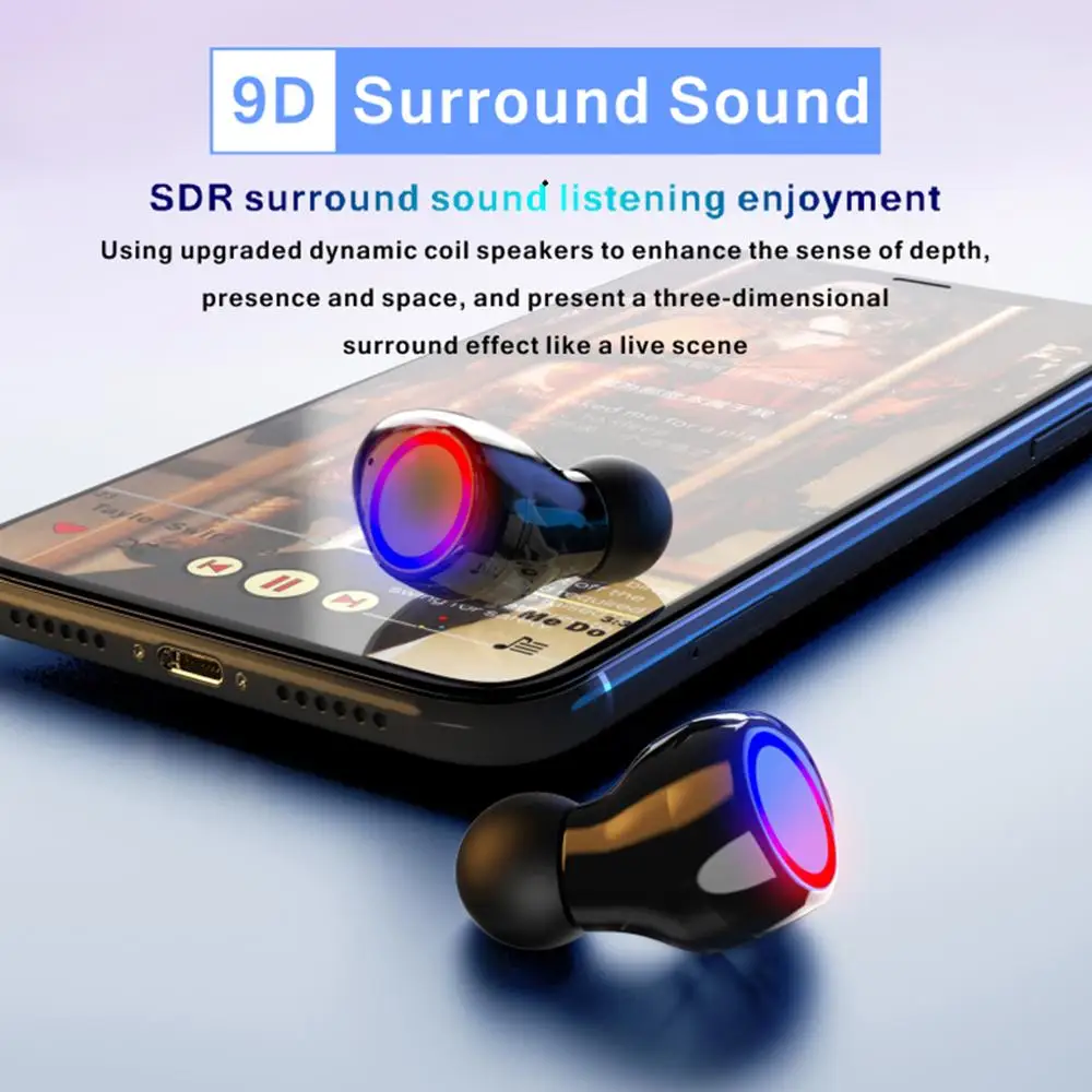 

Hot Sales Original TWS Bluetooth Earphone 5.0 Touch Music Wireless Earphones Stereo Bass Headphones True Wireless Earbuds Basic