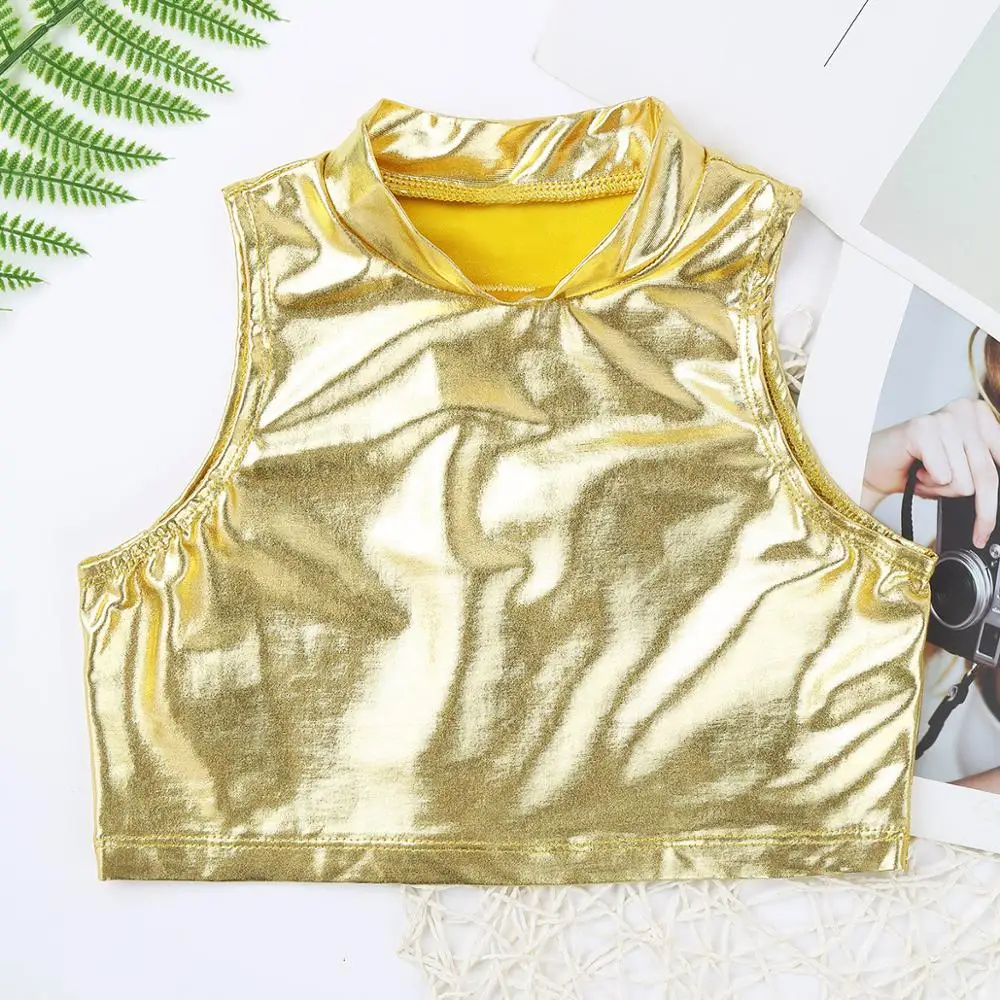 Детские подростковые укороченные топы для балета и гимнастики водолазка