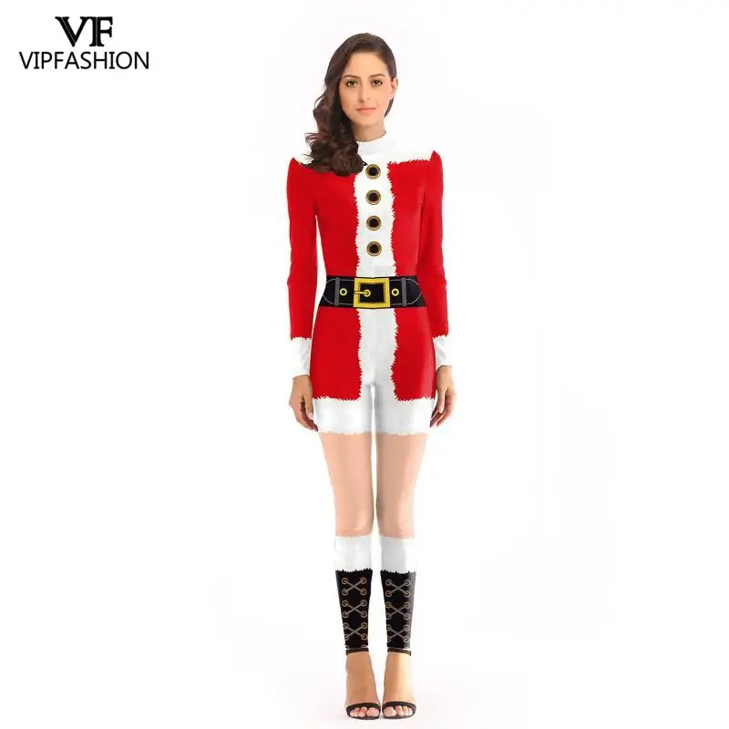 Модный Рождественский костюм VIP для женщин пояс Санта Клауса с принтом имитация