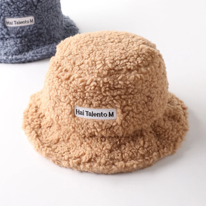 

2020 Fisherman Hat Winter Hats for Women Bucket Hat Warm Plush Windproof Cold-proof Caps Lambswool Fishing Cap