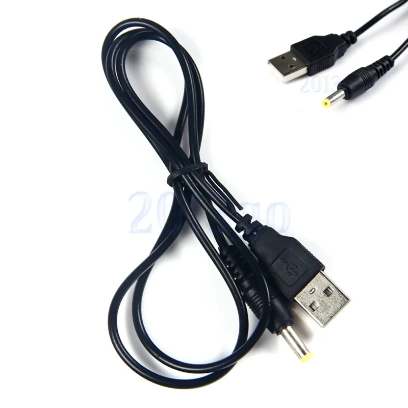 

4.0mm/1.7mm Length USB Port A to DC 5V Power Adapter Cable Lead 80cm Charger for Sony PSP Copper Wire Connector Black extension