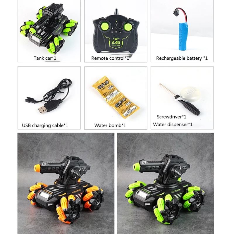 

High Quality Mini Remote Control Shooting Tank Battle Tank Water Beads Boy Toy Gift