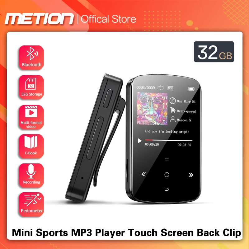 Фото - Новинка 2021, Bluetooth MP3-плеер с мини-зажимом, 32 ГБ, портативный музыкальный спортивный MP3-плеер без потерь, Hi-Fi аудио плеер с функцией FM-радио mp3 плеер
