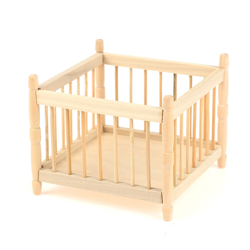 

1/12 Dollhouse Miniature Wooden Cardle Wooden Simulation Baby Bed Kids Toys Mini Nursery Cradle Baby Crib Kids Pretend Play Toy