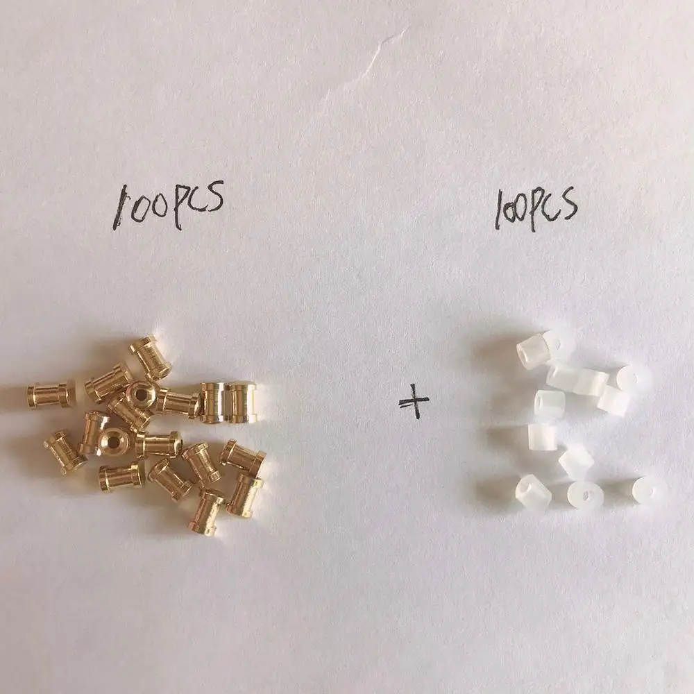 JINHONGKANG100PCS Copper/Plastic Slide Parts Saltwater Fishing Equipment Snapper Skirts and Rubber Tie Mule Maintenance Supplies