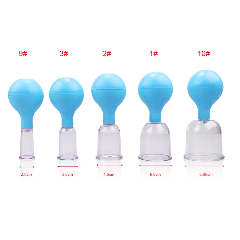 Вакуумные чашки-банки в комплекте резиновая головка стекло антицеллюлитный