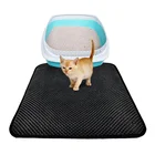 Двухслойный коврик для кошачьего туалета, водонепроницаемые Нескользящие подстилки для домашних животных