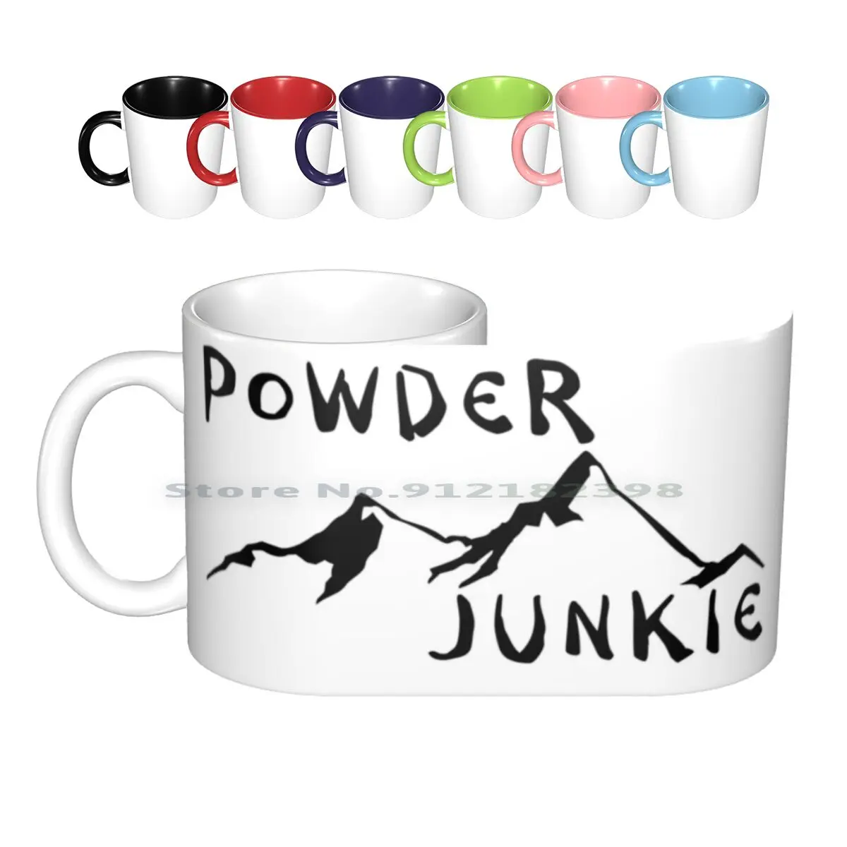 

Skiing Powder Junkie Ski Snowboarding Snow Board Mountains Winter Sports Ceramic Mugs Coffee Cups Milk Tea Mug Skiing Powder