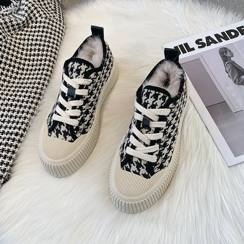 

Platform Shoes For Women Winter Warm Canvas Shoes Thick Bottom Casual Shoes Fur Plus Height Increasing Brand Designer Hot Sale