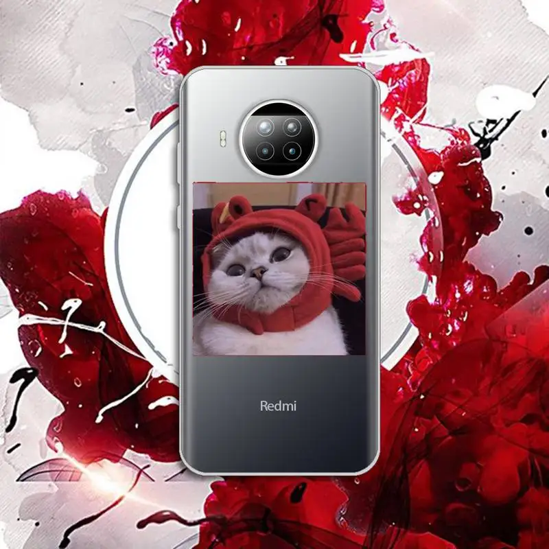 

Cute cartoon cat Phone Case Transparent for Xiaomi Redmi note 10 t 8 9 pro lite 11 Huawei P honor 8 10i 20 30 40 smart 2019