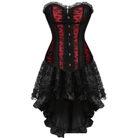 vintage steampunk corsets dress gothic overbust corset dress carnival dress showgirl costume petticoat mini skirt