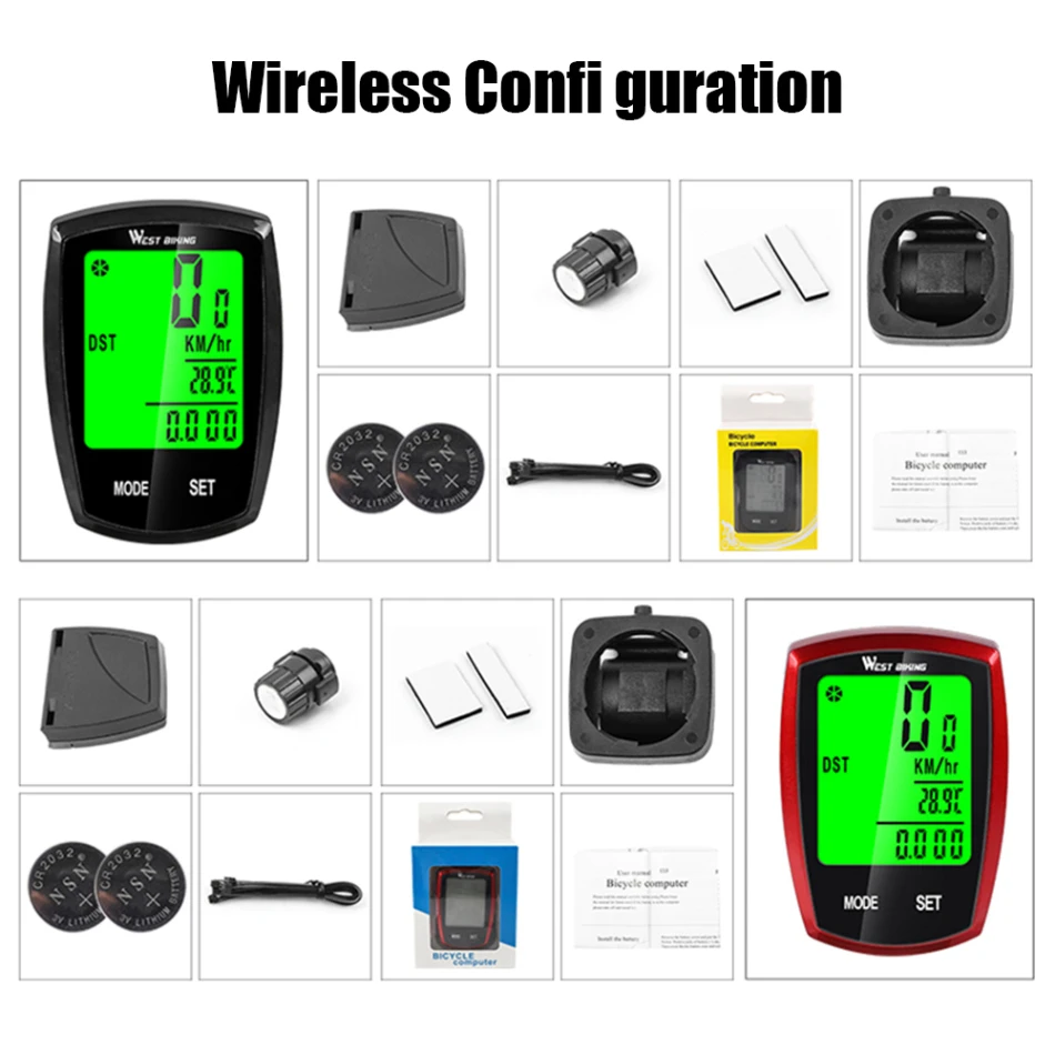

WEST BIKING Bicycle Touch Screen Code Table Wireless Wired Waterproof LCD Backlight Riding Mountain Bike Bicycle Odometer