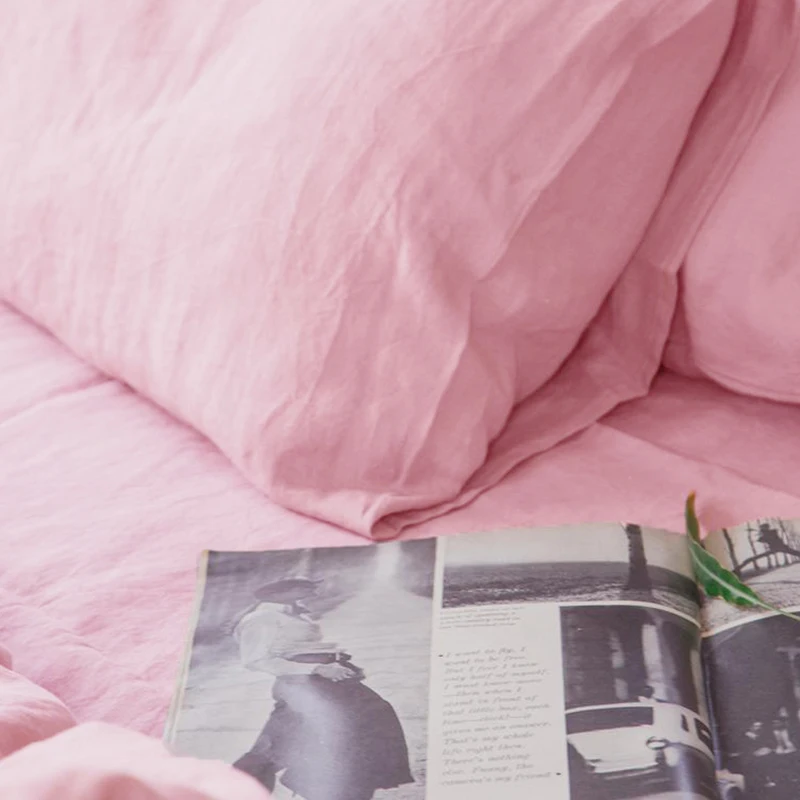 

2PCS Pure Linen Pillowcase Decorative Soft Blue Pillow Case Cushion Cover For Bedroom Sofa Bedclothes