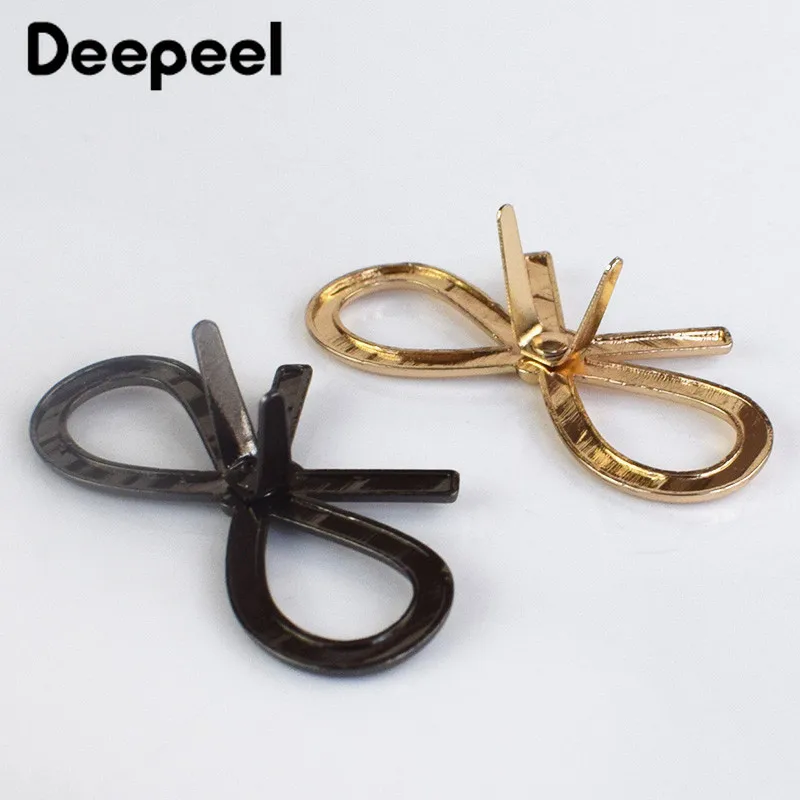 Deepeel 5/10 шт. 44*22 мм с бантом обувь декоративной металлической пряжкой и сумки декор