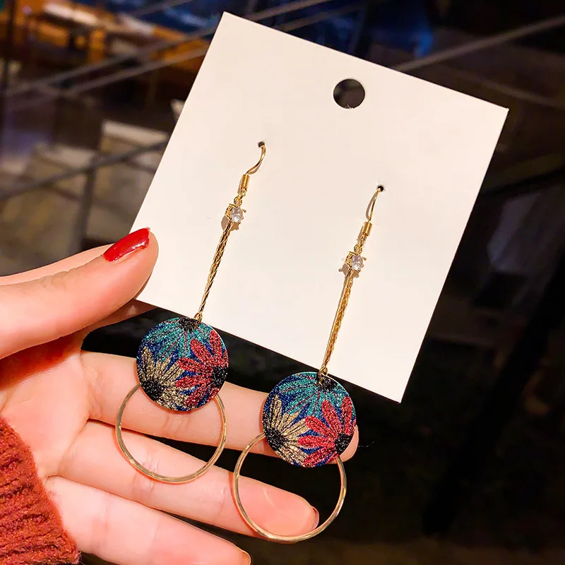 

Asymmetric Earrings for Women Retro Long Earring Personality Geometric Tassel Earing Ethnic Jewelry Accessories Wife Gift