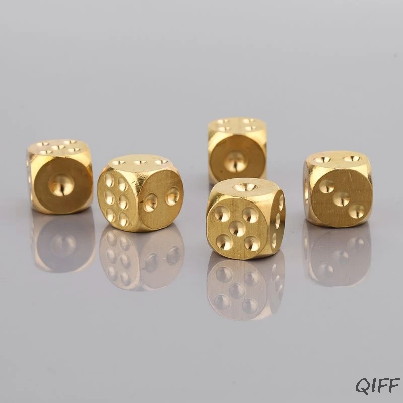 

Brass Dices Solid Metal Polyhedral Club Bar Dice Playing Game Tool 15X15X15mm