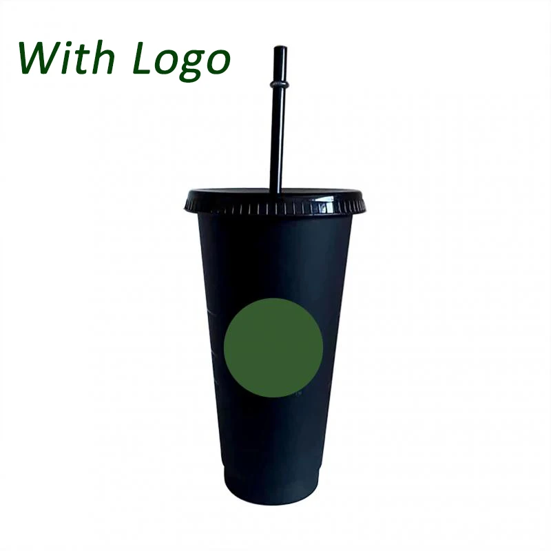 Transparent Plastic 700ml PP Water Cup Coffee Lemonade Reusable Cups With Lid And Straw Tumbler Matte Mug | Дом и сад
