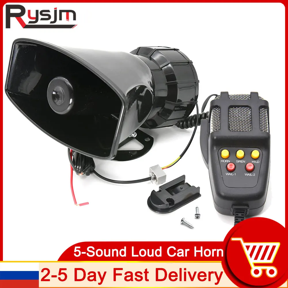 

Car Horn Loud Multipurpose Speaker Police Siren Air Horn Megaphone Alarm Emergency Motorcycle 12V 100W Multi-tone & Claxon Horns