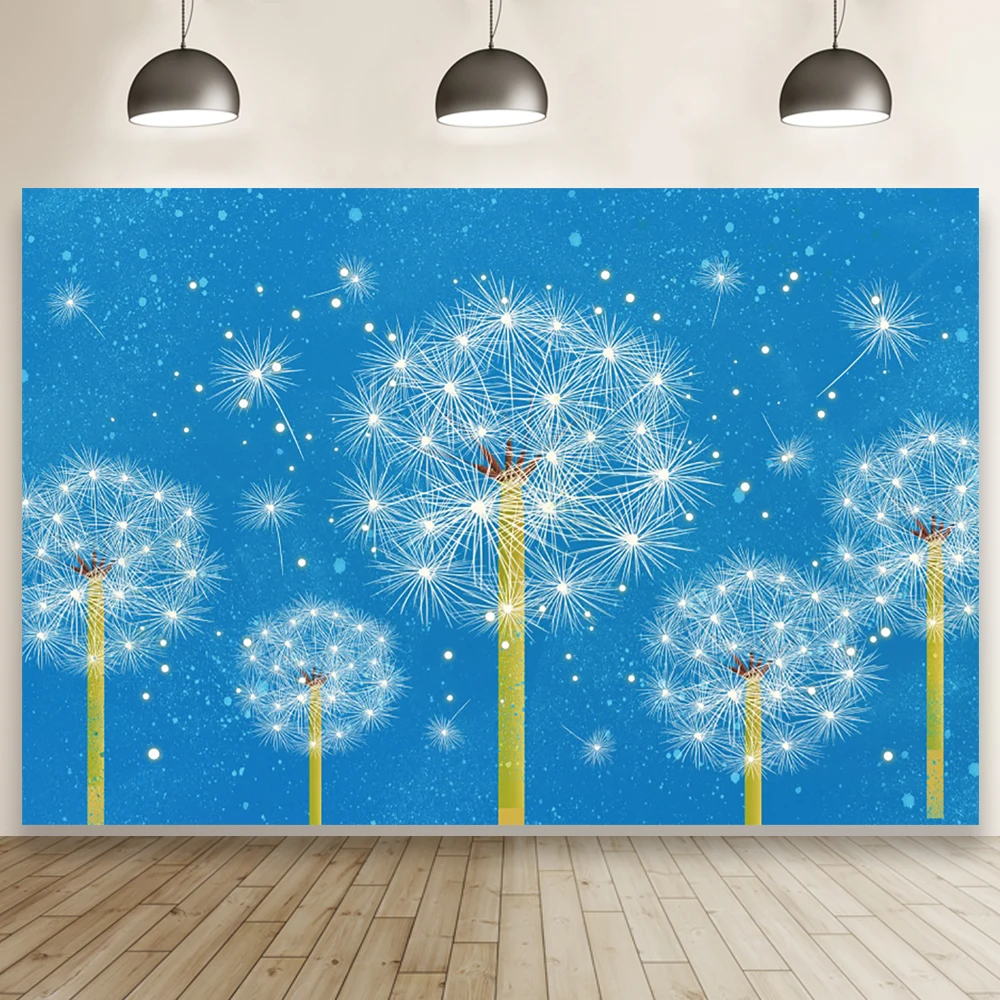 Виниловый фон для фотосъемки новорожденных с изображением синего неба и