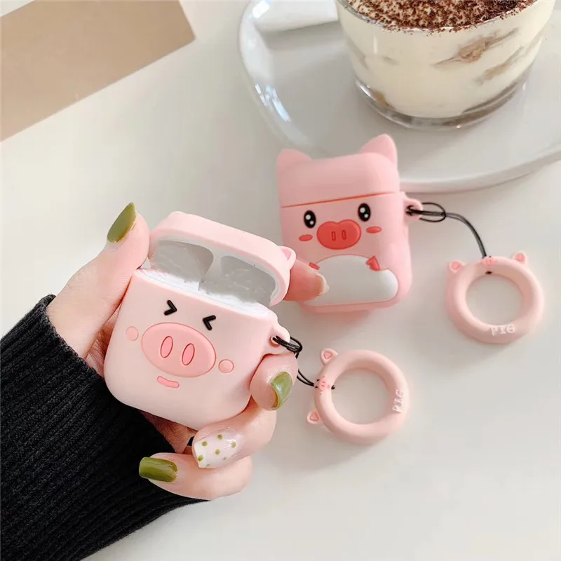 Беспроводной чехол для наушников Airpods силиконовый брелок Apple Air Pods защитный