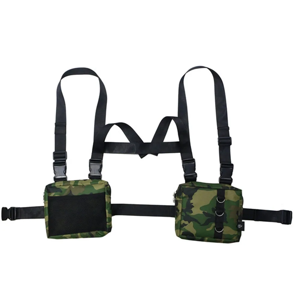 

Brand New INS HOT Black Gothic Cosplay Accessories Street Hip Hop Tactical Vest Bag Fashion Unisex Men Women Backpack Chest Bags