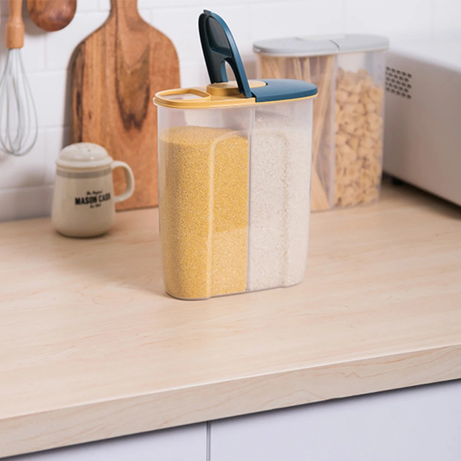 

Пластиковый прозрачный контейнер для хранения продуктов, 2 ячейки, 2,5 л