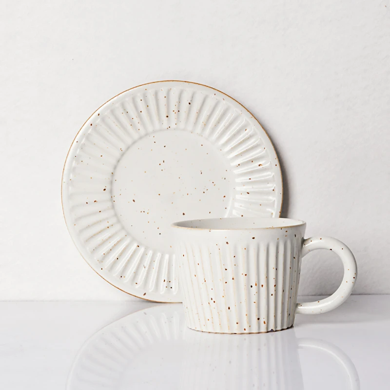 

Креативная кофейная чашка с блюдцем, Современная кофейная чашка для горячих напитков и завтрака, белая Tazza Colazione, посуда для напитков BG50CP