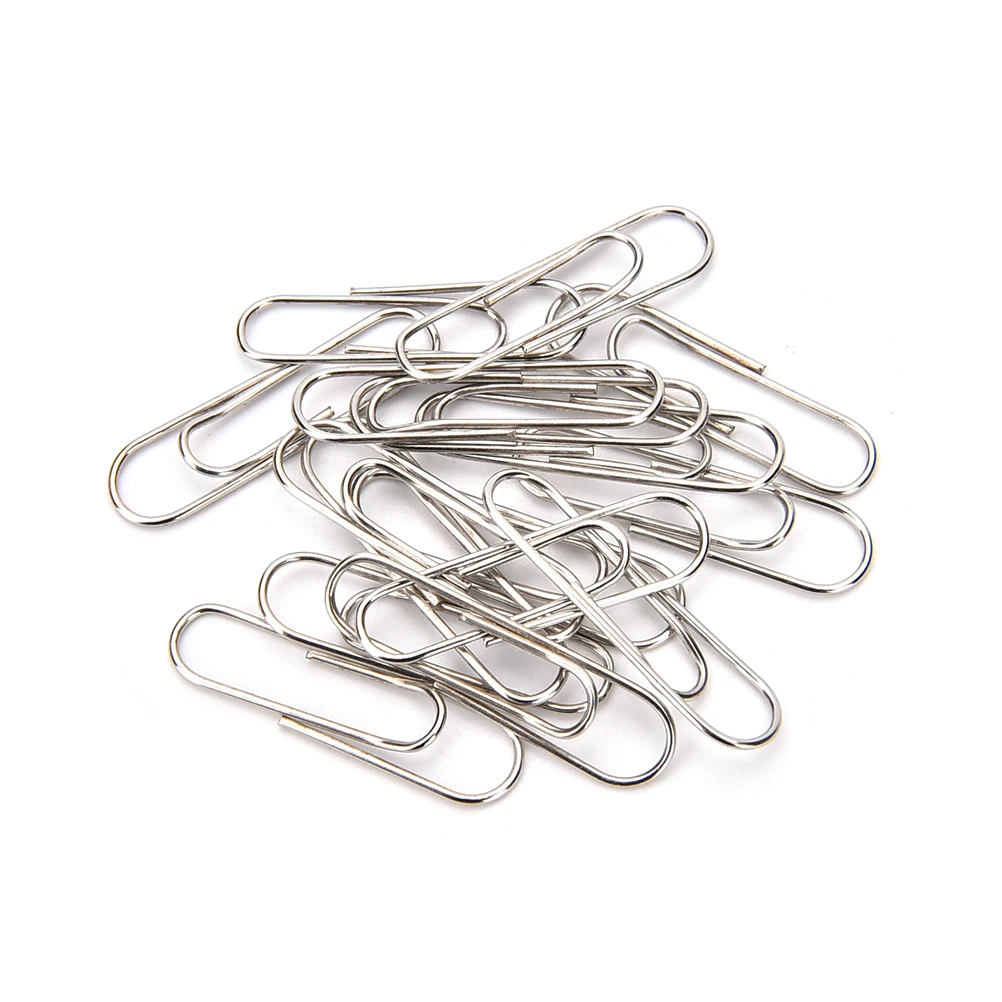 

100pcs Mini Paperclips Office Simple Easy Plain Paper Clips 29mm School Stationery Supplies Accessories Organizer Polished Steel
